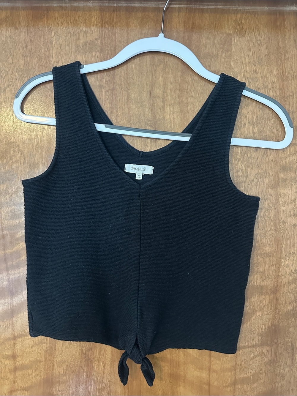 Madewell Black Knit Tie-Front Tank - XS